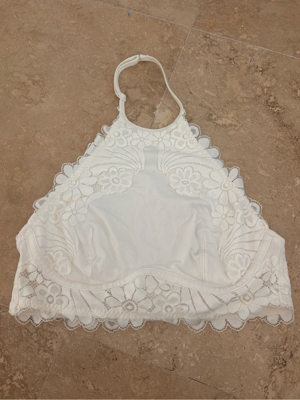 Colsie White Floral Lace Halter Bralette
